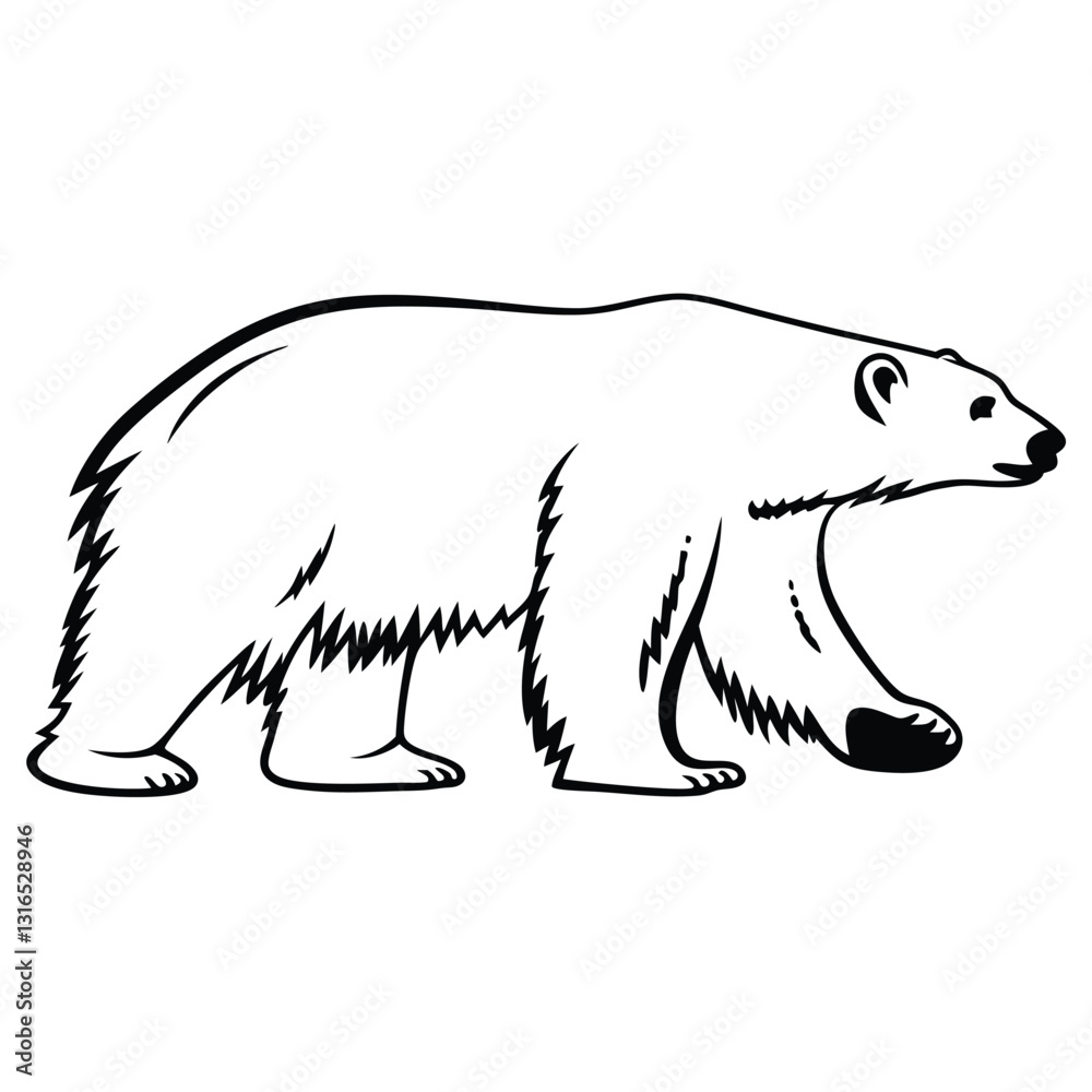 Fototapeta premium a vector silhouette image of a polar bear icon (17).eps