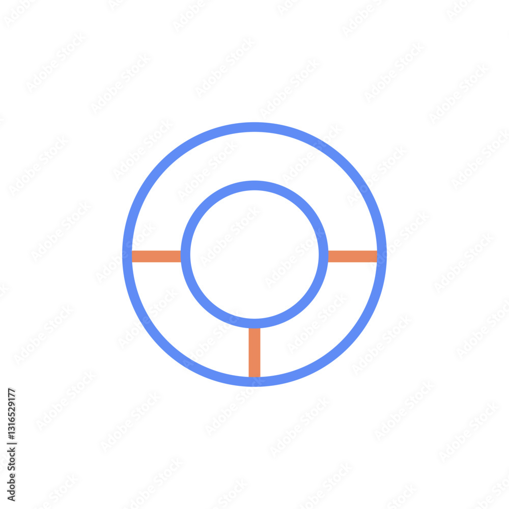 A Simple Life Preserver Offering Hope And Safety, Depicted In A Minimalist Style With Soft Blue And Terracotta Tones