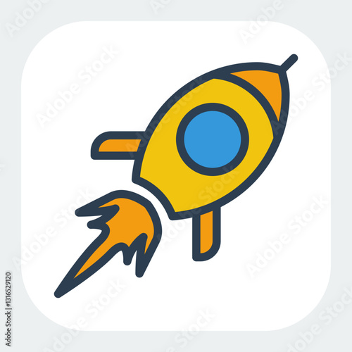 launch icon in filled color style