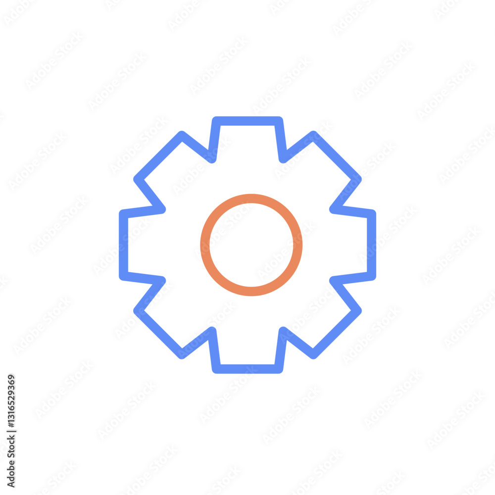 A Symbol Of Smooth Operations And Seamless Workflow In A Minimalist Design With Soft Blue And Orange Hues A Symbol Of Smooth Operations And Seamless Workflow In A Minimalist Design With Soft Blue And Orange Hues