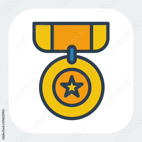 medal icon in filled color style