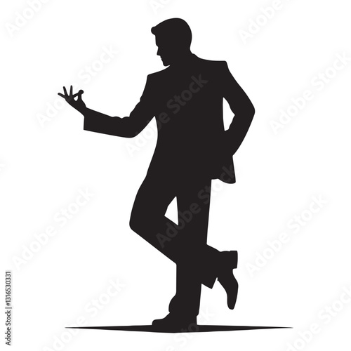 Silent Film Actor silhouette, telling stories through motion - Actor illustration - Minimalist Actor vector - Profession silhouette
