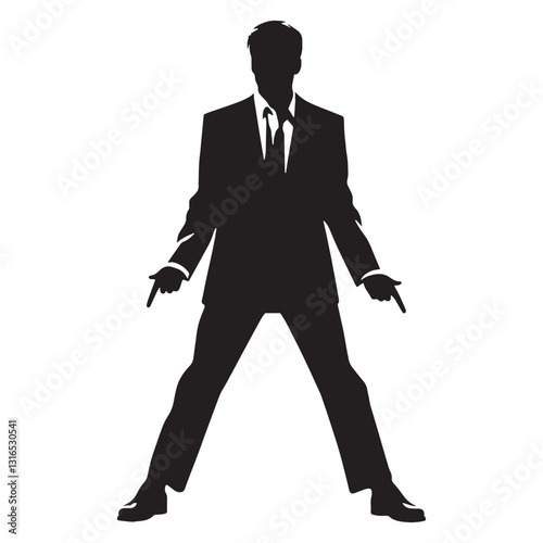 Masterful Actor silhouette, commanding the stage with presence - Actor illustration - Minimalist Actor vector - Profession silhouette
