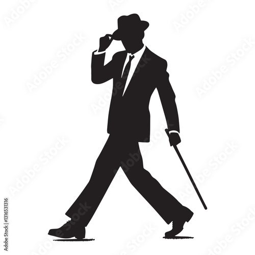 Comic Actor silhouette, delivering laughter and joy - Actor illustration - Minimalist Actor vector - Profession silhouette
