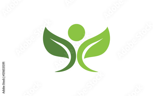 Organic Leaf Logo nature  Healthy vegan concept illustration v.34