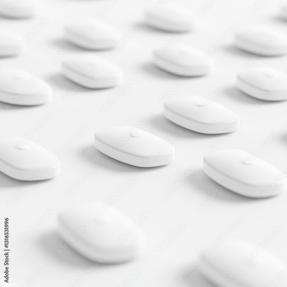 Rows of white pills Rows of white pills