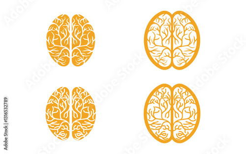 Brain Healthy Medical icon illustration template vector v.2