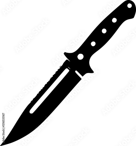 Monochrome black and white army knife illustration of a classic utility tool with detailed handle and blade design in minimalistic style for graphic design