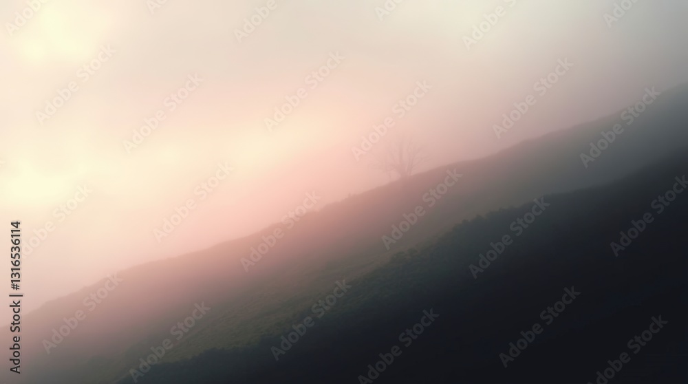 Misty Hillside Silhouette Misty Hillside Silhouette