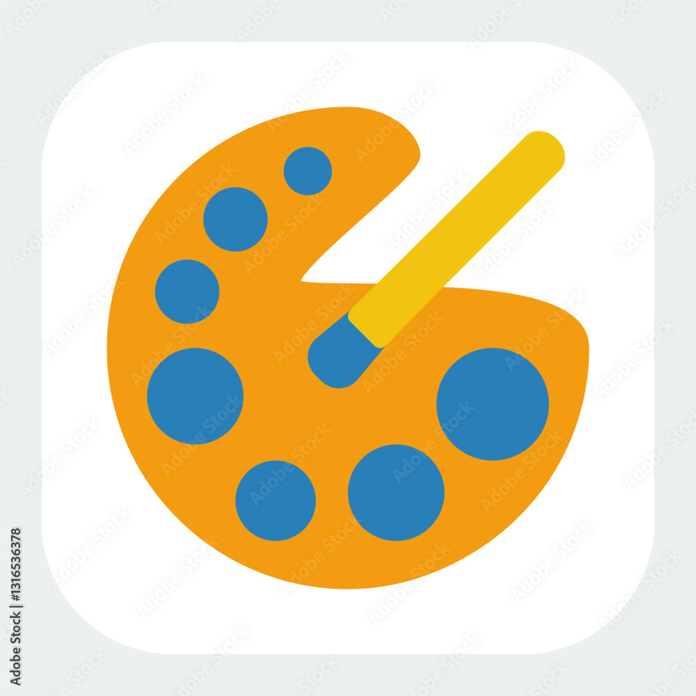 palette icon in flat color style
