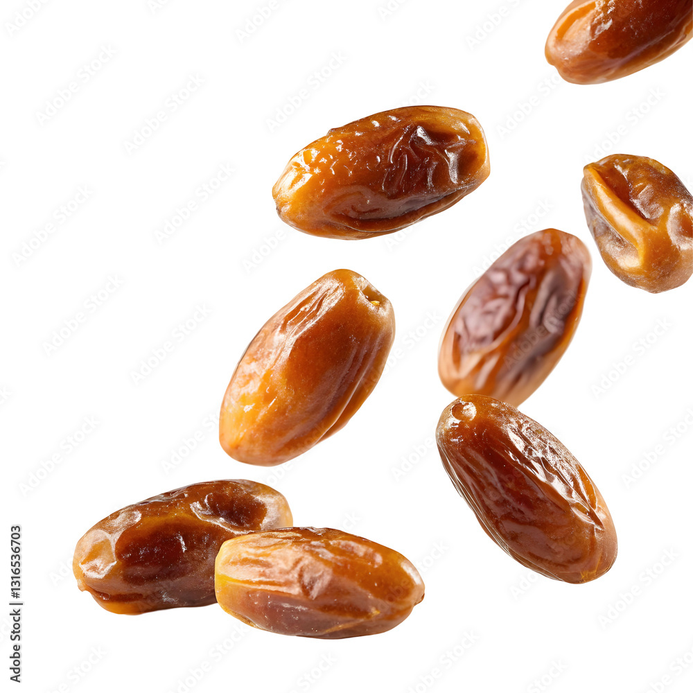 Date fruit falling isolated on transparent background Date fruit falling isolated on transparent background