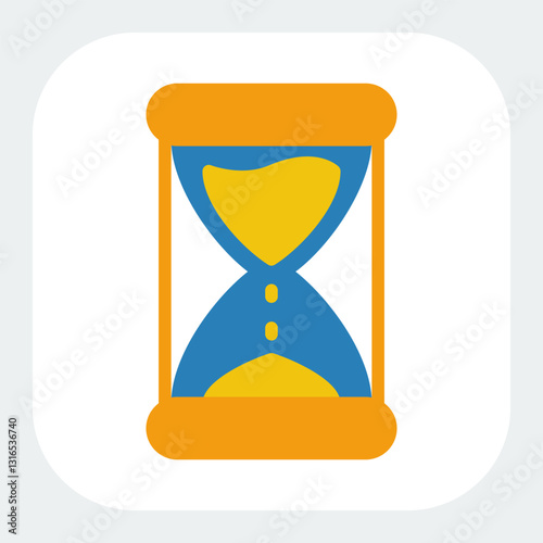 hourglass icon in flat color style