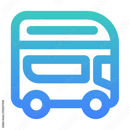 double decker bus outlined gradient style