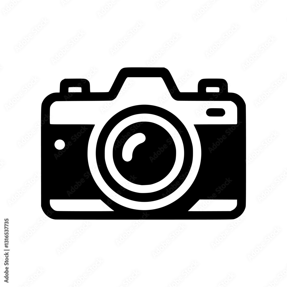 Minimalist Black and White Camera Icon for Photography Minimalist Black and White Camera Icon for Photography