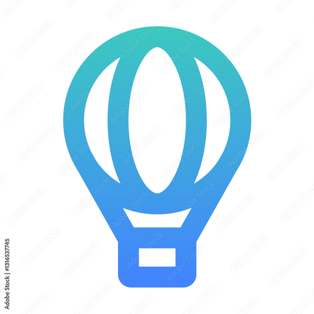 Obraz premium hot air balloon outlined gradient style