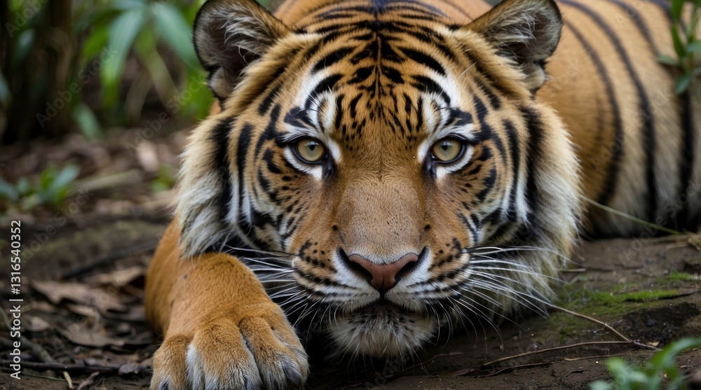 Obraz premium Majestic Sumatran Tiger Close Up Wildlife Photo