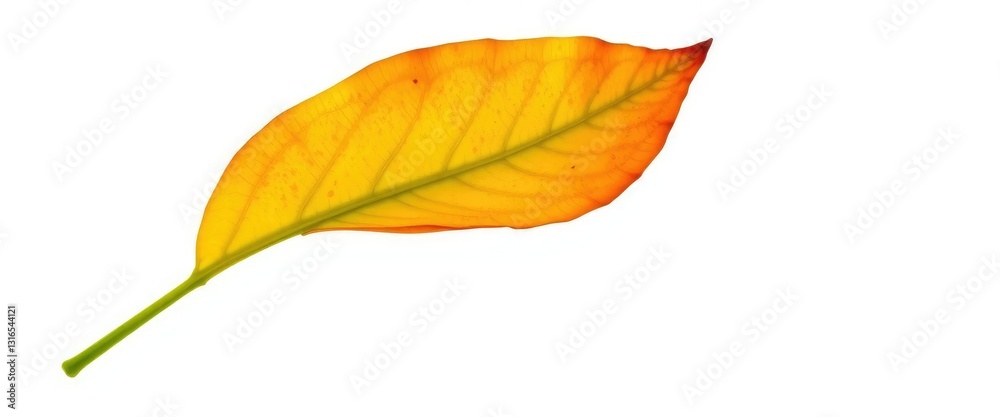 Obraz premium Single, wilting leaf isolated on pure white background, macro, element