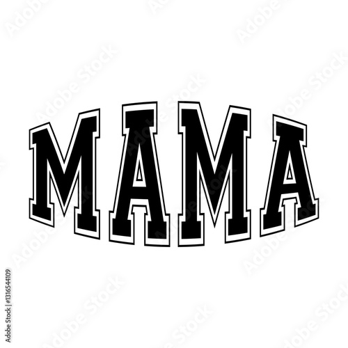 Mama svg cut file. Isolated vector illustration.
