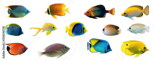 set of colorful fishes