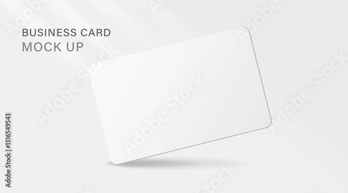 Vector White Gift Card, Certificate, Guest Room, Plastic Hotel Apartment Keycard, ID Card, Sale, Credit Card Design Template for Mockup, Branding. Top View