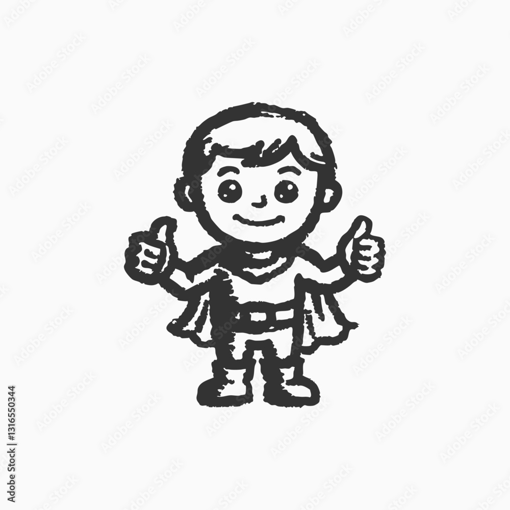 Superhero with sunglasses cartoon character showing thumb up sign minimalist head logo, Icon, element. Vector illustration Superhero with sunglasses cartoon character showing thumb up sign minimalist head logo, Icon, element. Vector illustration