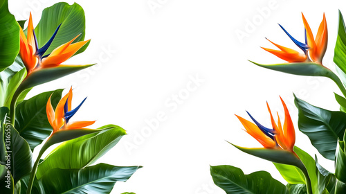 Tropical Bird of Paradise Frame – Exotic Floral Border Design