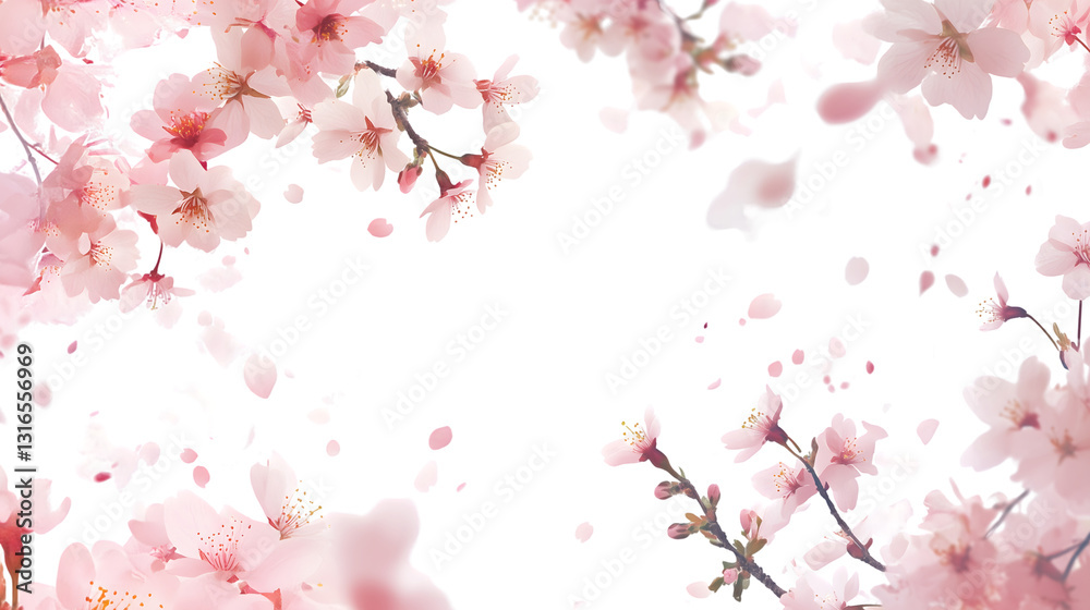 Romantic Cherry Blossom Frame – Elegant Floral Border Design Romantic Cherry Blossom Frame – Elegant Floral Border Design