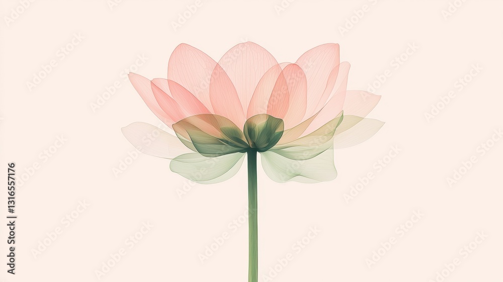 A stunning lotus flower displays its intricate, layered petals in soft shades of pink and green. The gentle hues create a serene and calming atmosphere, emphasizing natural beauty. A stunning lotus flower displays its intricate, layered petals in soft shades of pink and green. The gentle hues create a serene and calming atmosphere, emphasizing natural beauty.