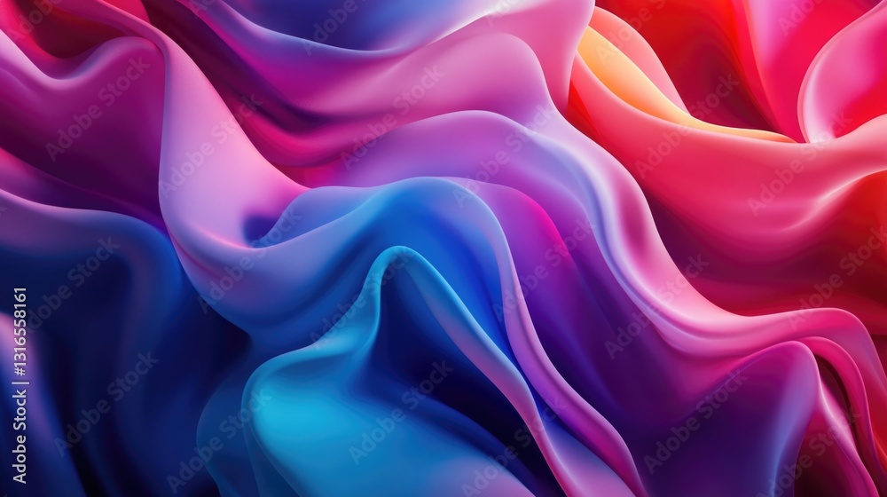 Obraz premium Vibrant flowing abstract wave forms create a colorful background design