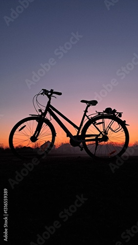 Bicycle on sunset