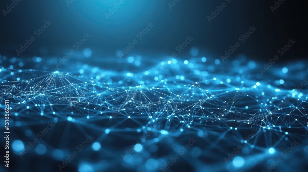 Abstract blue network nodes, glowing connections. Ideal for tech, AI, and data visualization projects. Abstract blue network nodes, glowing connections. Ideal for tech, AI, and data visualization projects.