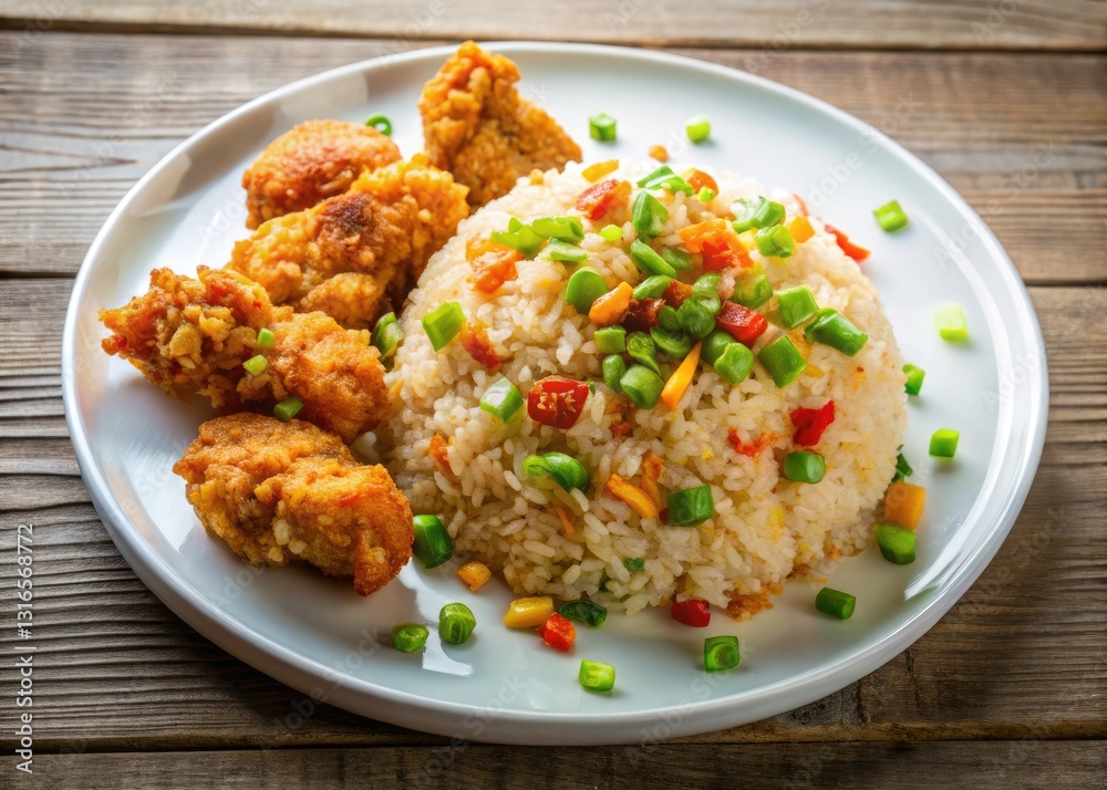 Crispy fried chicken elevates this easy Asian fried rice, restaurant-quality flavor at home. Crispy fried chicken elevates this easy Asian fried rice, restaurant-quality flavor at home.