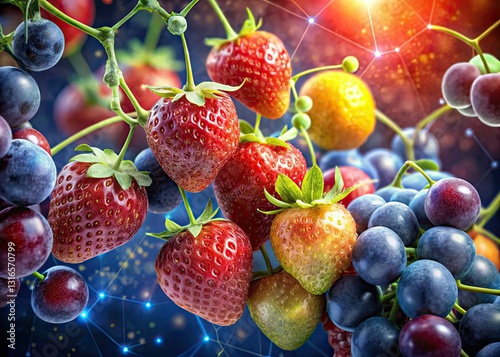 Double exposure reveals fructose's molecular structure: a sweet ketohexose, fruit sugar's essence.