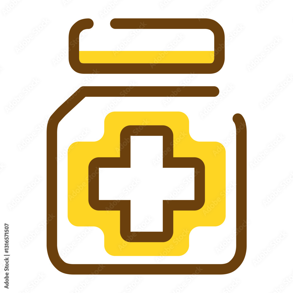 A Comforting Jar Of Medicine Offering Hope And Healing, Promising Wellness And Recovery, Depicted With Simple Line Art And Warm Yellow Tones A Comforting Jar Of Medicine Offering Hope And Healing, Promising Wellness And Recovery, Depicted With Simple Line Art And Warm Yellow Tones