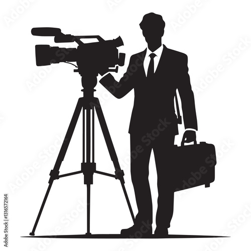 Revolutionary Journalist silhouette, challenging the status quo - Journalist illustration - Minimalist Journalist vector - Profession silhouette
