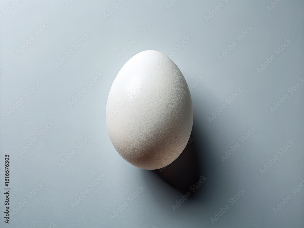 High-resolution aerial shot: a pristine white egg against a stark gray backdrop. High-resolution aerial shot: a pristine white egg against a stark gray backdrop.