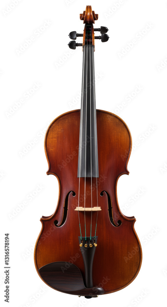 Fototapeta premium Antique Wooden Violin With Rich Brown Finish And Detailed Craftsmanship, a Musical Instrument