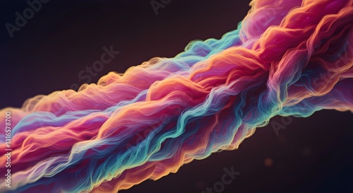 Colorful abstract smoke waves.