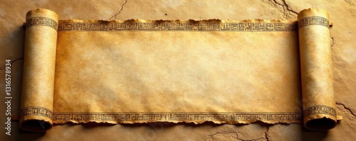 Wallpaper Mural Intricate hieroglyphs adorn creamy papyrus scroll , document, curve Torontodigital.ca
