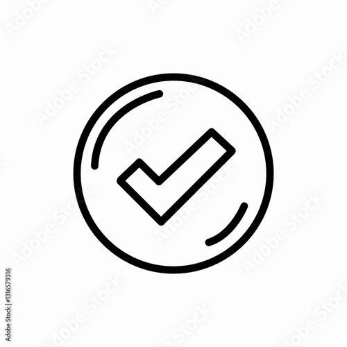 Verified approval check icon vector sign