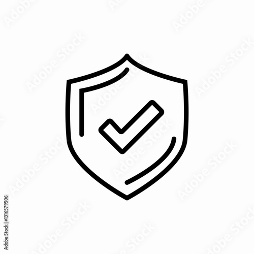 Security shield check icon vector sign