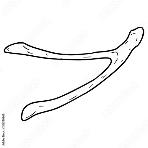 wishbone illustration hand drawn outline vector