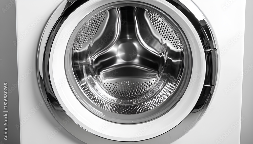 Washing machine with clothes as background, close up