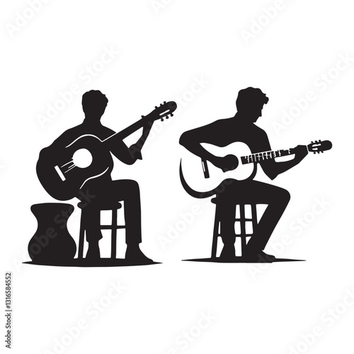Trumpeter Musician silhouette, bringing brass brilliance to any band - Musician illustration - Minimalist Musician vector - Profession silhouette
