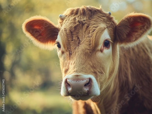 Wallpaper Mural Close-up portrait of a curious, young calf gazing directly at camera Torontodigital.ca
