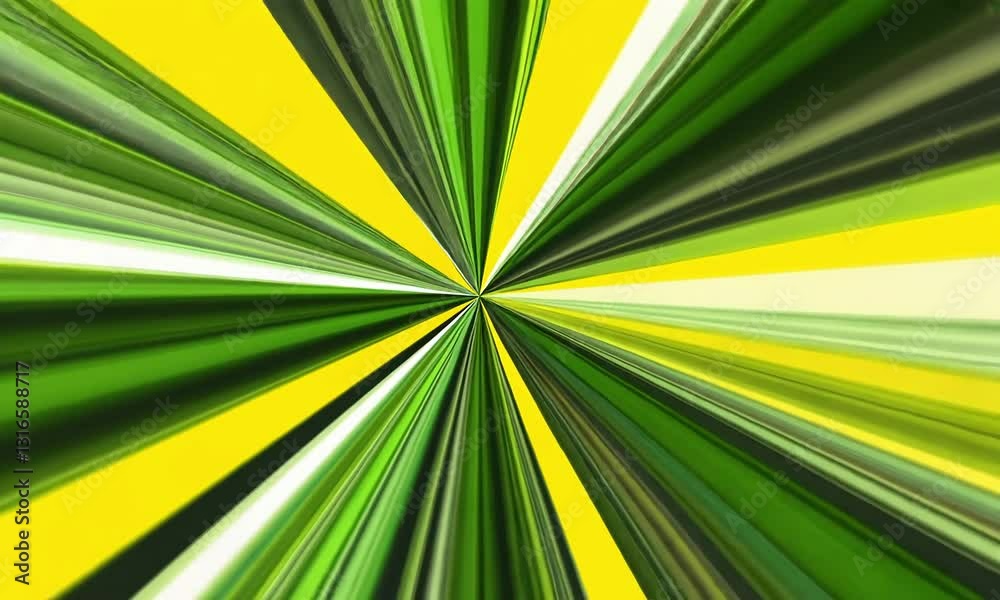 Dynamic radiating lines of vibrant green and yellow