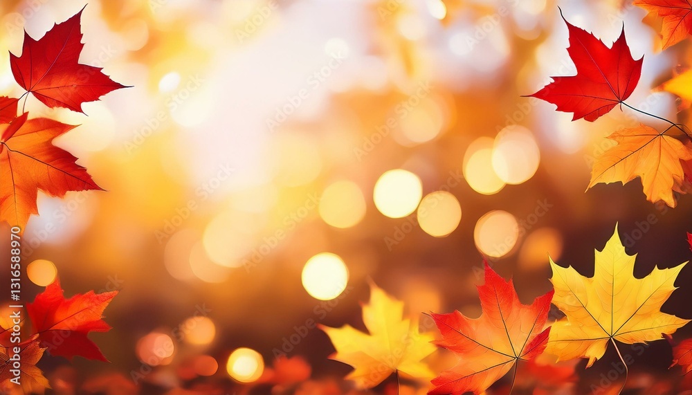 web banner design for autumn season and end year activity with red and yellow maple leaves 