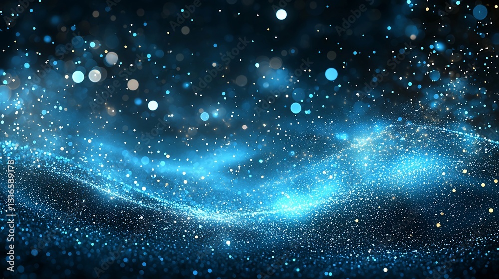 Abstract Digital Waves of Blue Light Abstract Digital Waves of Blue Light