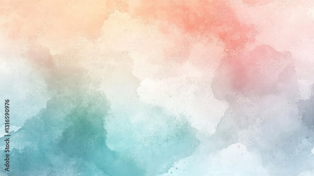 Obraz premium Soft watercolor abstract artwork with blends of various pastel colors