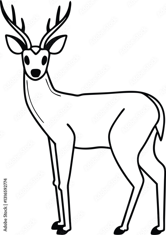 Fototapeta premium Deer Vector Silhouette (5).eps